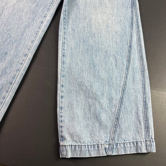 Madewell Jeans Women's 33x31* Super Wide Leg High Rise Light Blue Denim Tag 30 - Picture 4 of 16